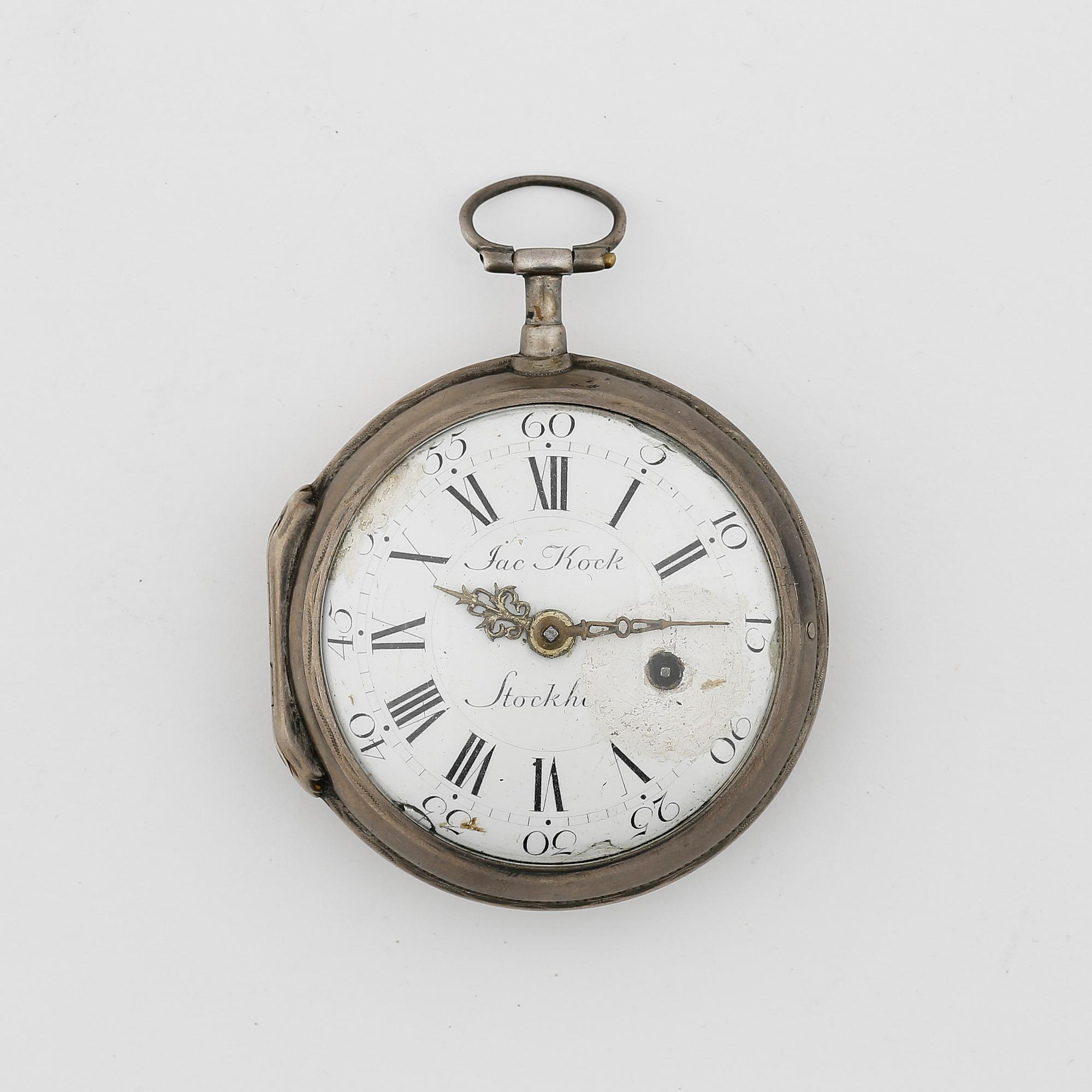 HERRFICKUR, silver, Jacob Kock, verksam 1762-1803 i Stockholm. Vikt ca 111 gram.
