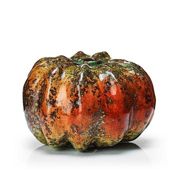 76. Hans Hedberg, a faience sculpture/ vase of a pumpkin, Biot, France.