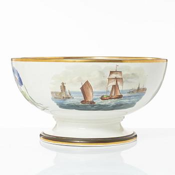 A massive Swedish earthenware punch bowl, around 1900.