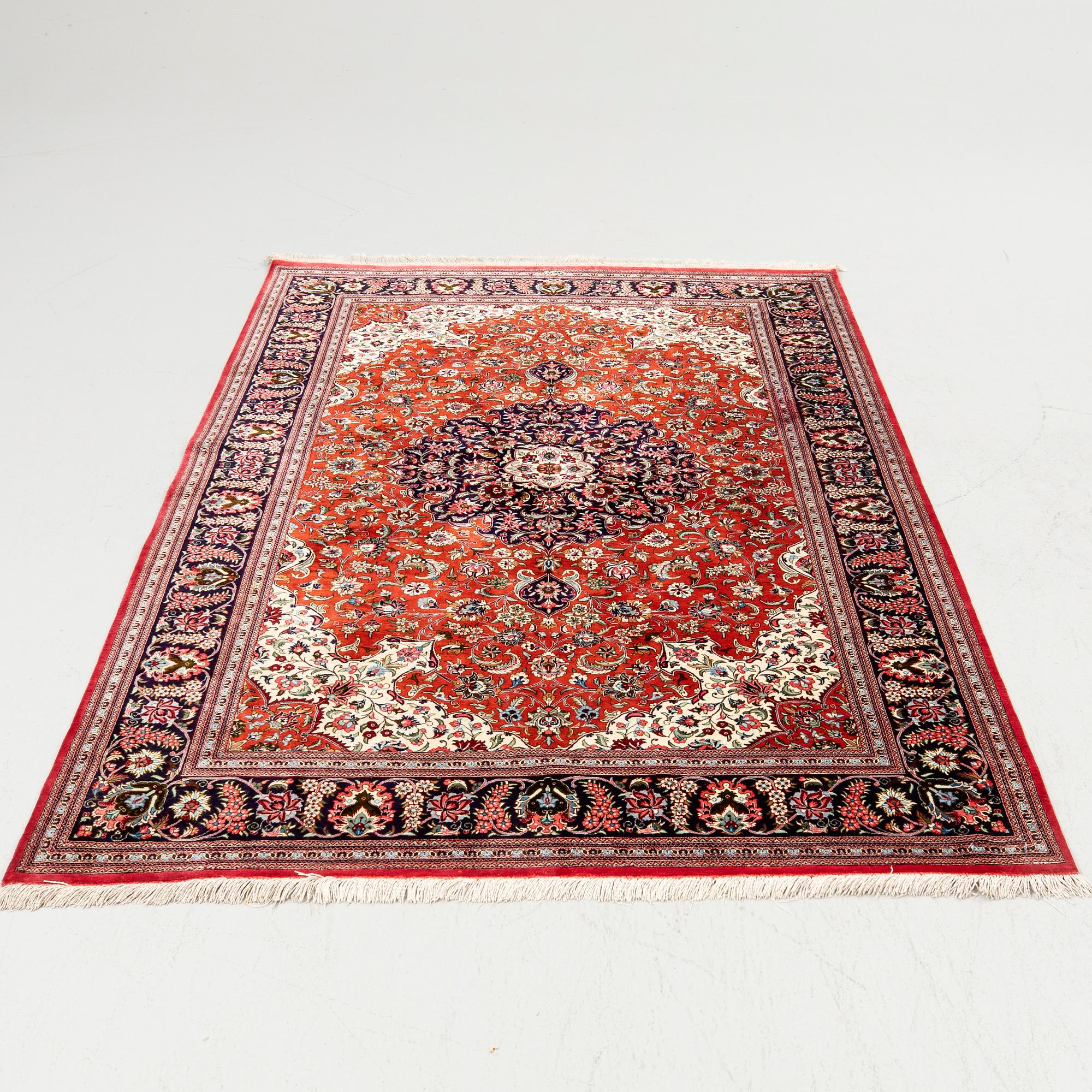 Rug, Ghom, silk, approx. 210 x 130 cm.