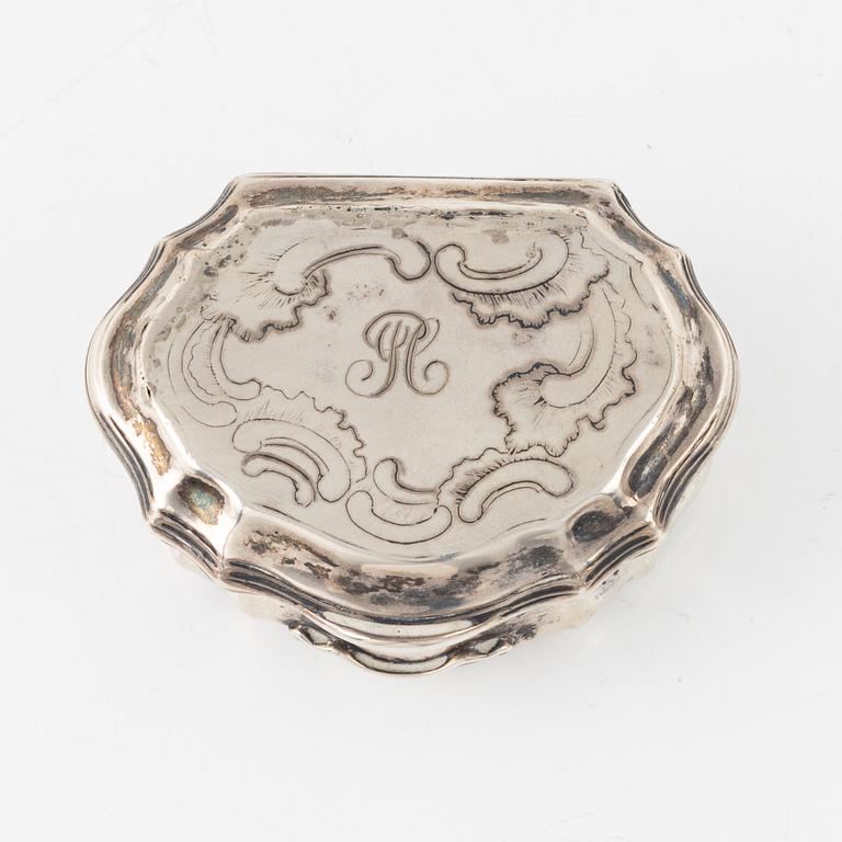 A Danish Rococo Silver Box, mark of Bendix Christensen, Copenhagen, second half of the 18th century.