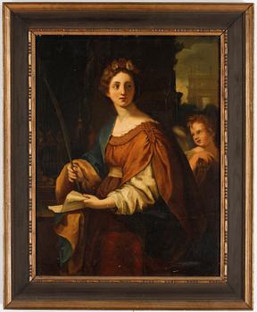 OKÄND KONSTNÄR, olja på pannå. 1800-talets slut.