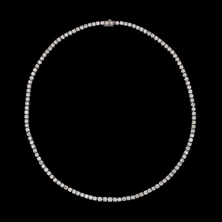 A diamond riviérè necklace, tot. 15.30 cts.