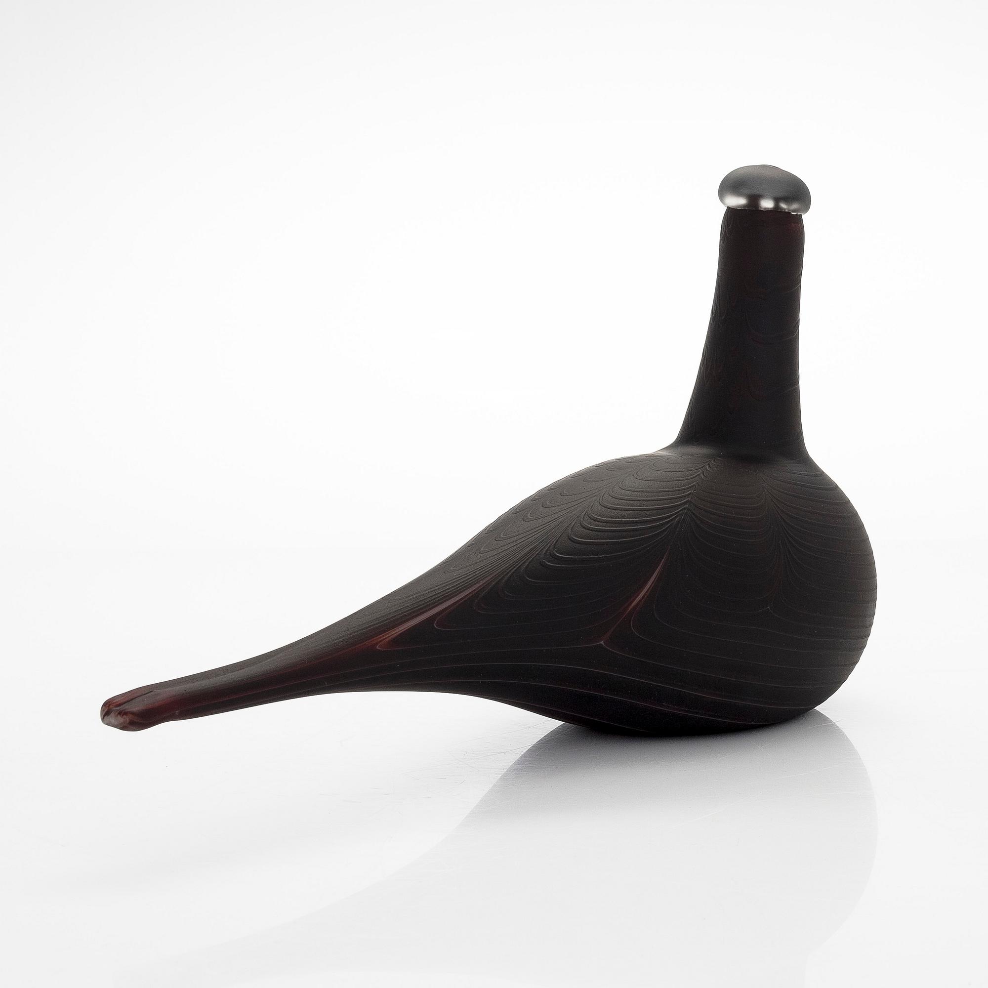 Oiva Toikka, a 'Curlew' glass bird, second quality, signed O. Toikka Nuutajärvi II.