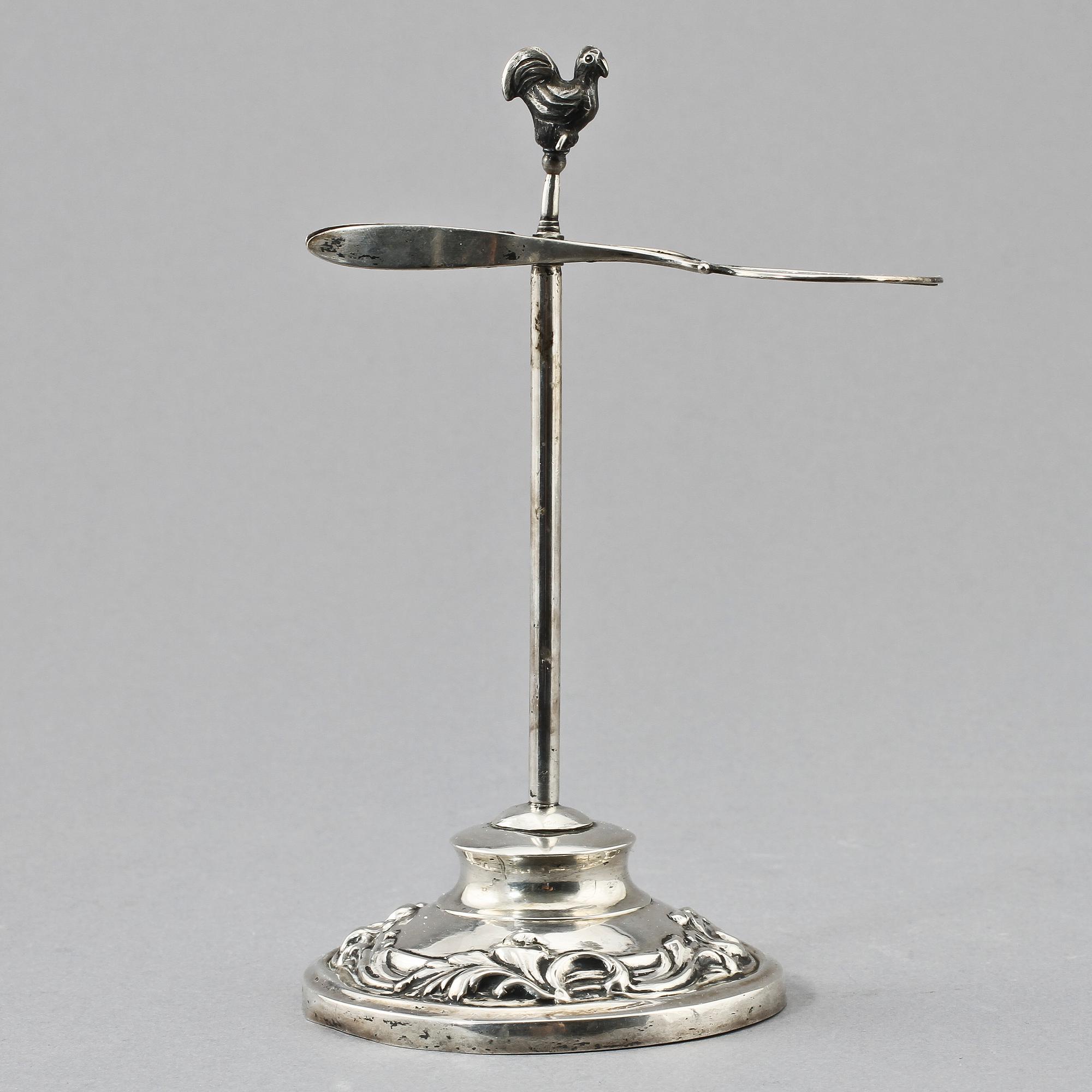 VAXSTAPELSTÄLL, silver, Abraham Edborg, Jönköping, 1849.