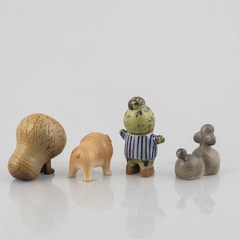 Lisa Larson, a set of four stoneware figurines, Gustavsberg and K-Studion.