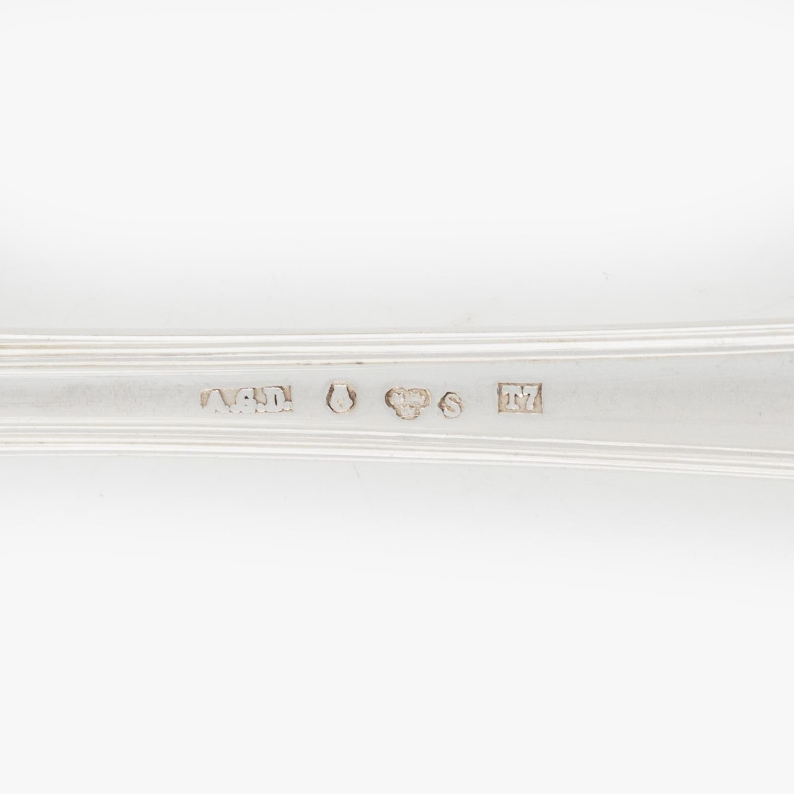 A 24-piece Swedish silver cutlery, model 'Old French', mark of A.G. Dufva, Stockholm, including 1921.