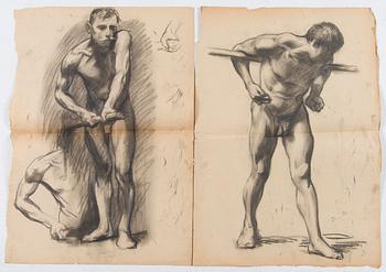 Santeri Salokivi, Konstnärsmapp innehållande sex st. Nakenstudier av Män.