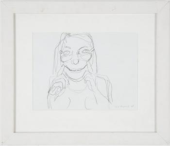 Lena Cronqvist · LENA CRONQVIST, blyertsteckning på papper, signerad och daterad -98.