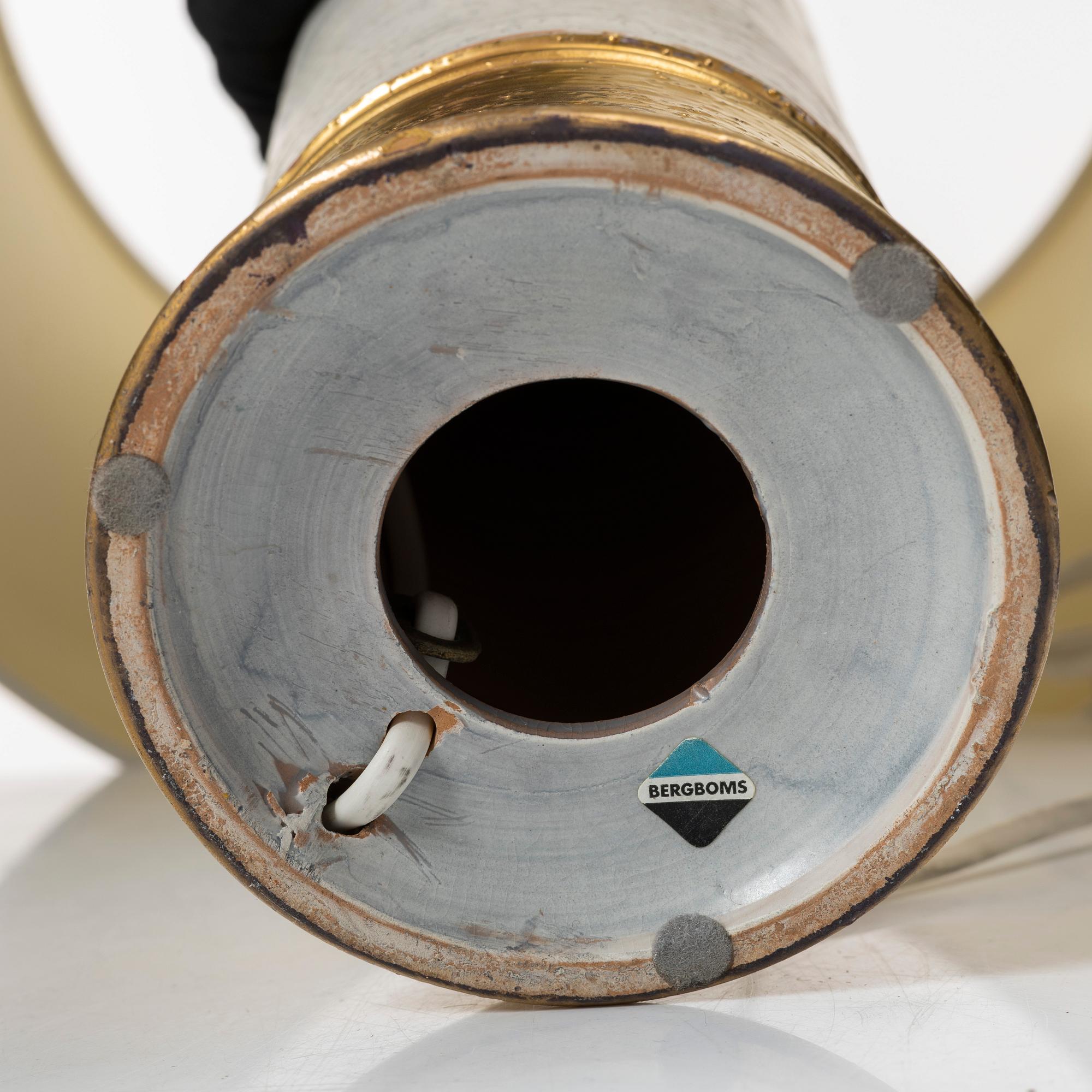 A pair of stoneware table lamps, from Bergboms, second half of the 20th century.