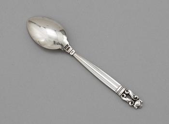 KAFFESKEDAR, 6 st, sterling. Johan Rodhe för Georg Jensen. "Konge/Acron".