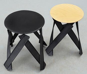 A set of two stools by Lars Englund, Skelder AB.