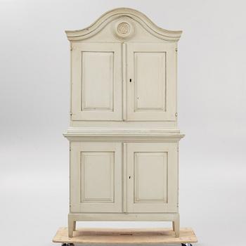 A cabinet, late 18th Century and early 20th Century.