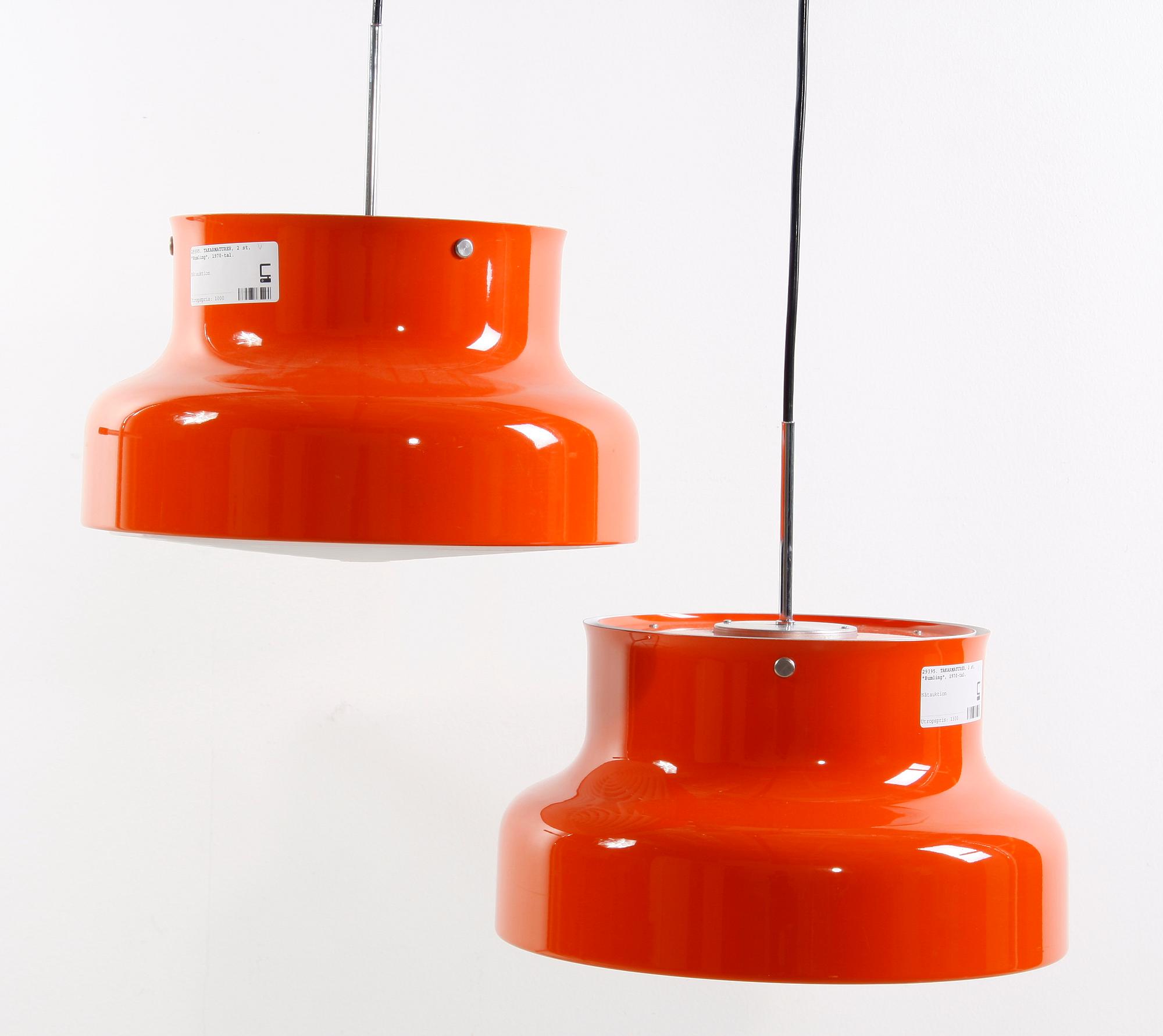 TAKARMATURER, 2 st, "Bumling",  Ateljé Lyktan, Åhus, 1970-tal.