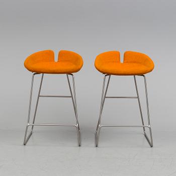 A pair of Patricia Urquiola 'Fjord' bar stools, for Moroso, second half of the 20th century.