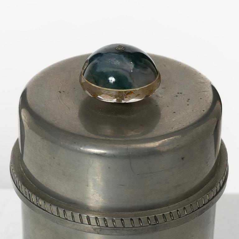 Firma Svenskt Tenn, probably Estrid Ericson & Nils Fougstedt, a pewter lidded jar, Stockholm, 1954.