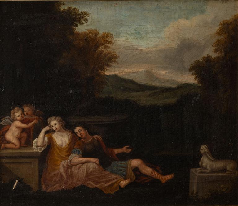 Unknown artist, 18th century, Pastoral Landscape with Reclining Figures.