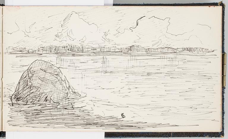 ROBERT THEGERSTRÖM, skissbok med 65 blad. Signerad och daterad 15/6 1894.