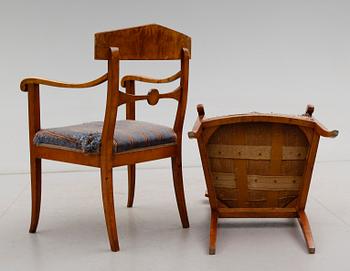 KARMSTOLAR, 1 par, Karl Johan, 1800-talets mitt.