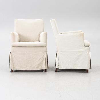 Armchairs, 4, contemporary, purchased from Walles & Walles.