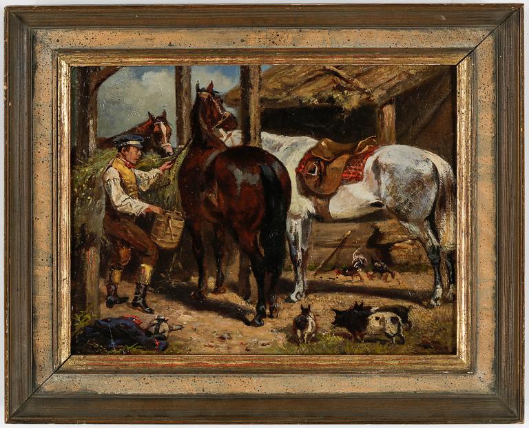 JOHN GEORG ARSENIUS, olja på pannå, signerad J. Arsenius, dat 1861.