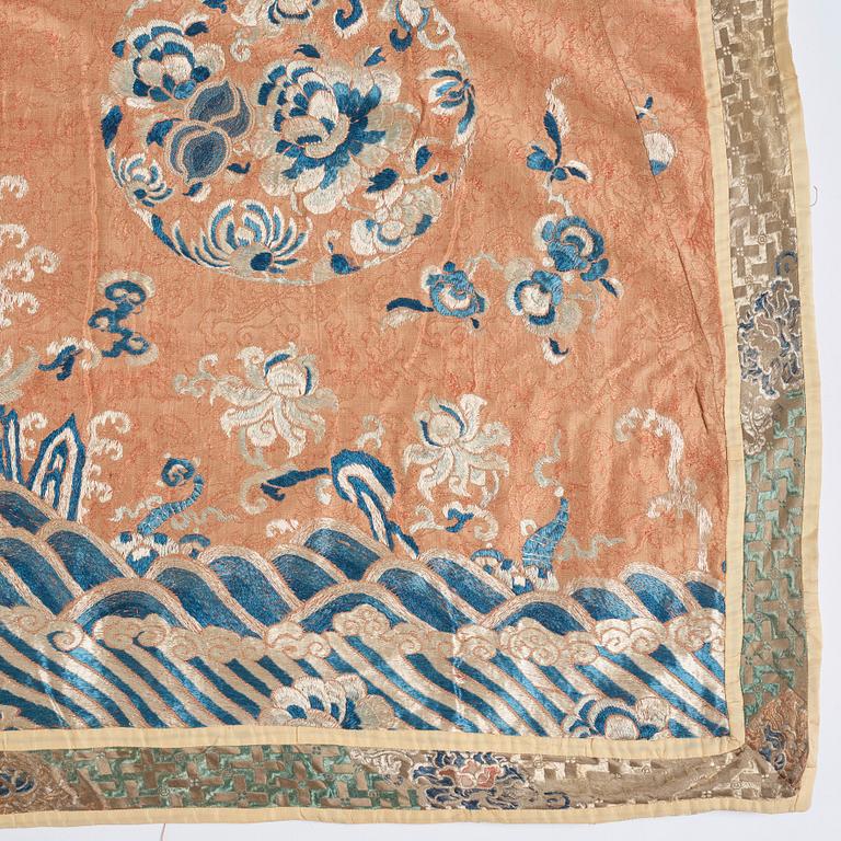 A Chinese silk embroidery, Qing dynasty, 19th Century.