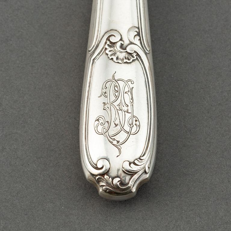 Knivar, 36 st (12+12+12), silver, Frankrike 1800-tal.