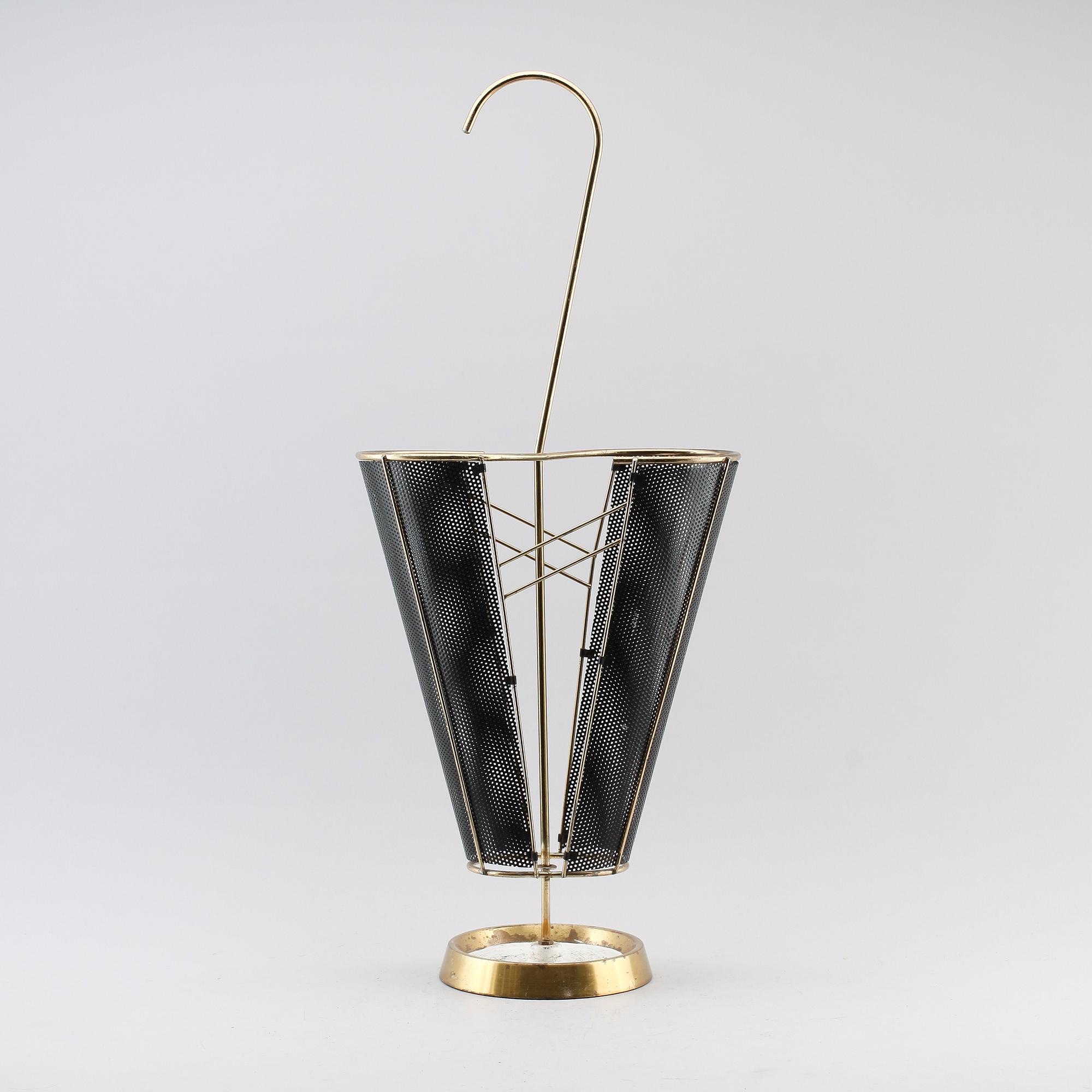 PARAPLYSTÄLL, mässing och metall, 1950-/60-tal.