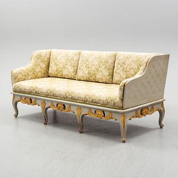 A Swedish Rococo-style sofa, late 19th ct.