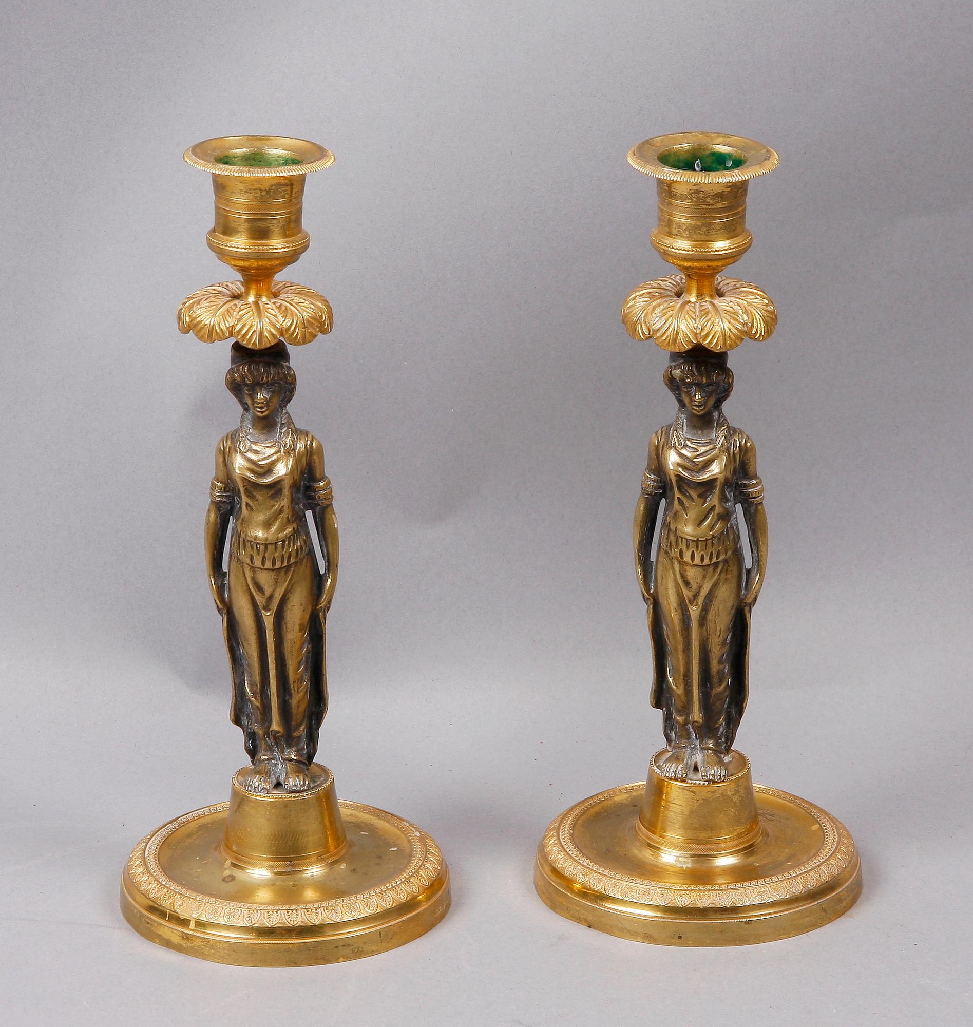 LJUSSTAKAR, ett par, förgylld brons, sengustaviansk stil, 1900-tal.