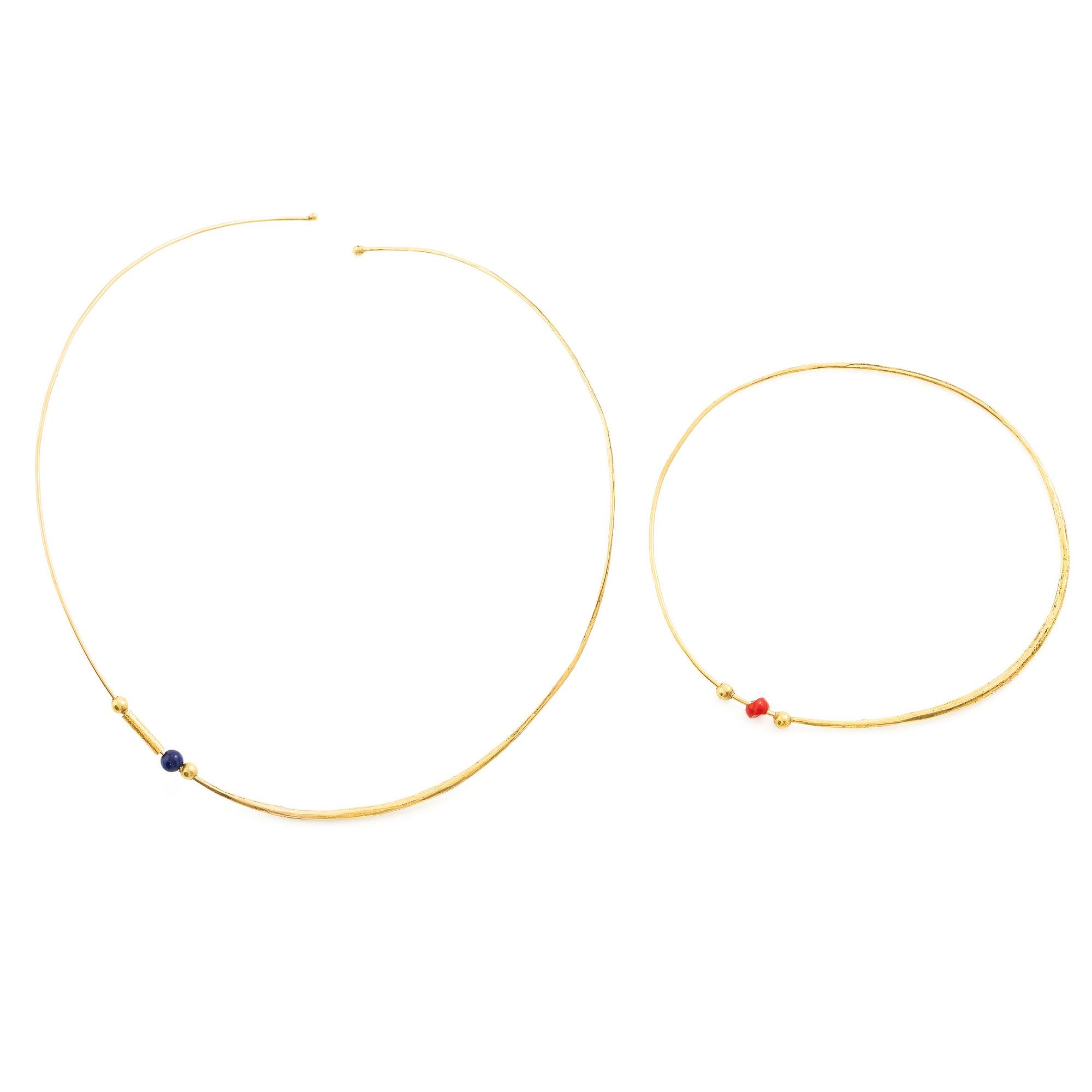 PA Lundahl-Terrs, en collier och ett armband 18K guld, Växjö 1972.