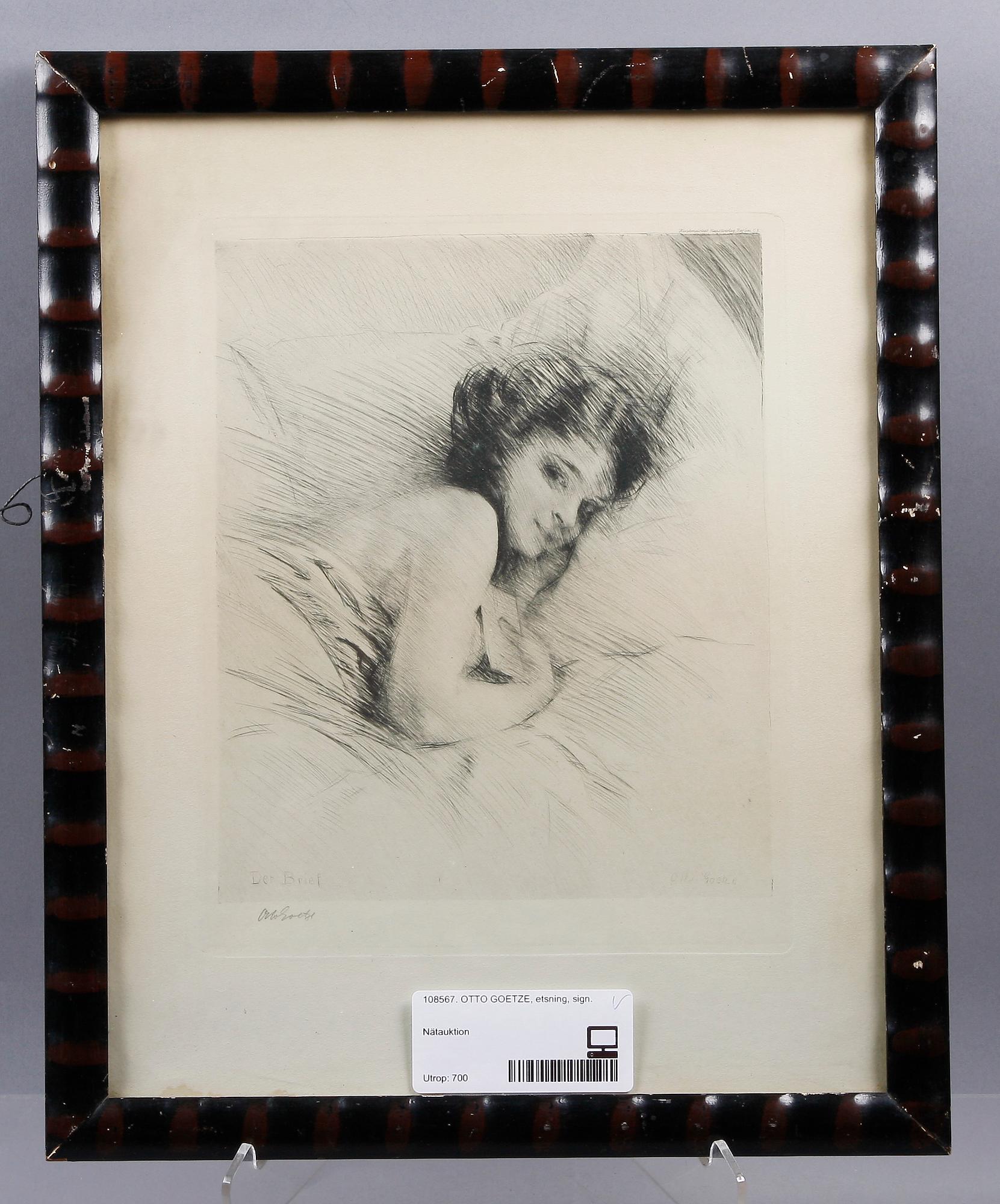 OTTO GOETZE, etsning, sign.