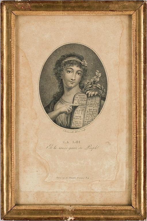 PARTI KOPPARSTICK OCH GRAFISKA BLAD, 7 st, 1700-1800-tal.