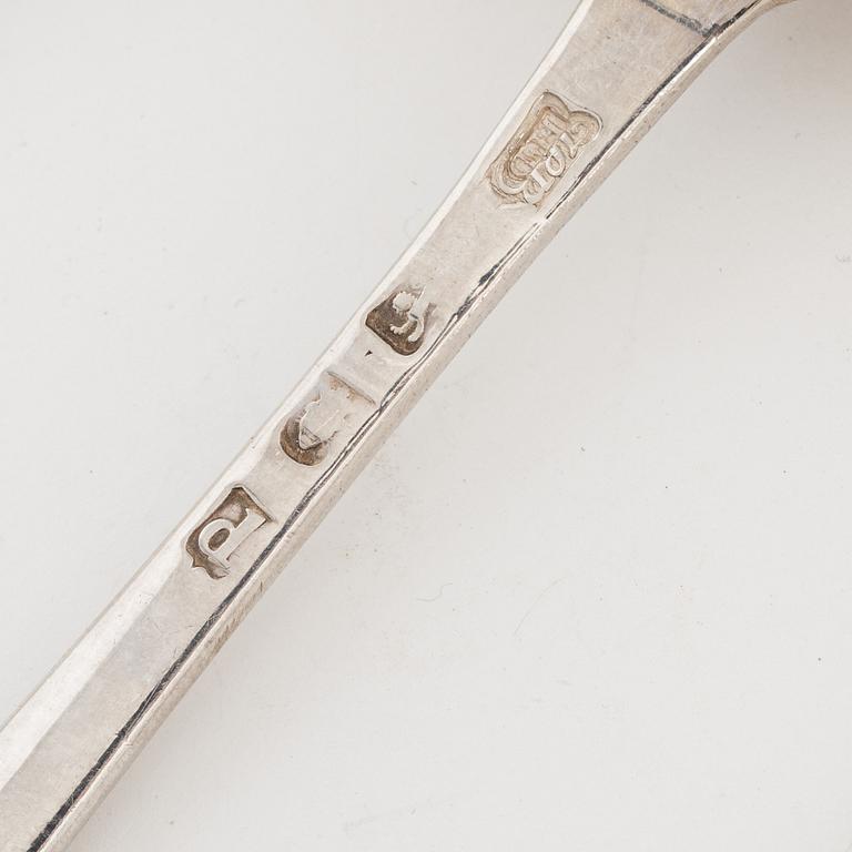 Skedar, 5 st, silver, bland annat Lars Biugg, Jönköping 1782.