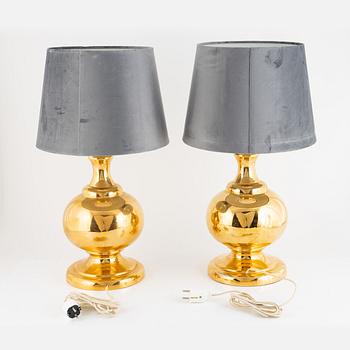 A pair of table lamps, Miranda, Sweden, later part of the 20th Century.
