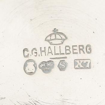 TESERVIS, 4 delar, silver, CG Hallberg, Stockholm 1924. Vikt ca 645 gram.
