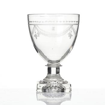 Wine glasses, twelve pieces, Sweden early 19th century.