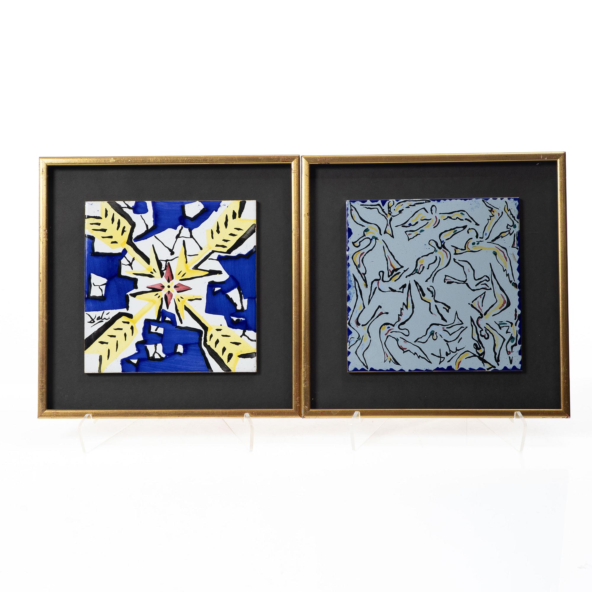 Salvador Dalí, after, six tiles.