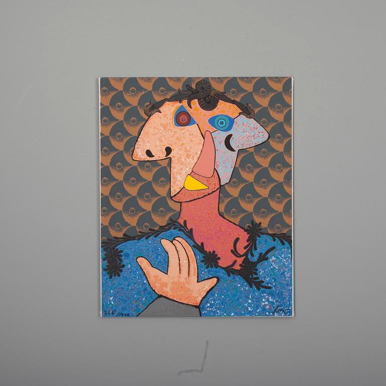 ENRICO BAJ, serigrafi, signerad, numeroitu 266/1200.