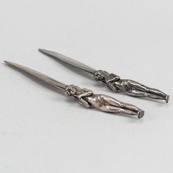 A pair of Art Nouveau fairy letter openers, early 20th Century.