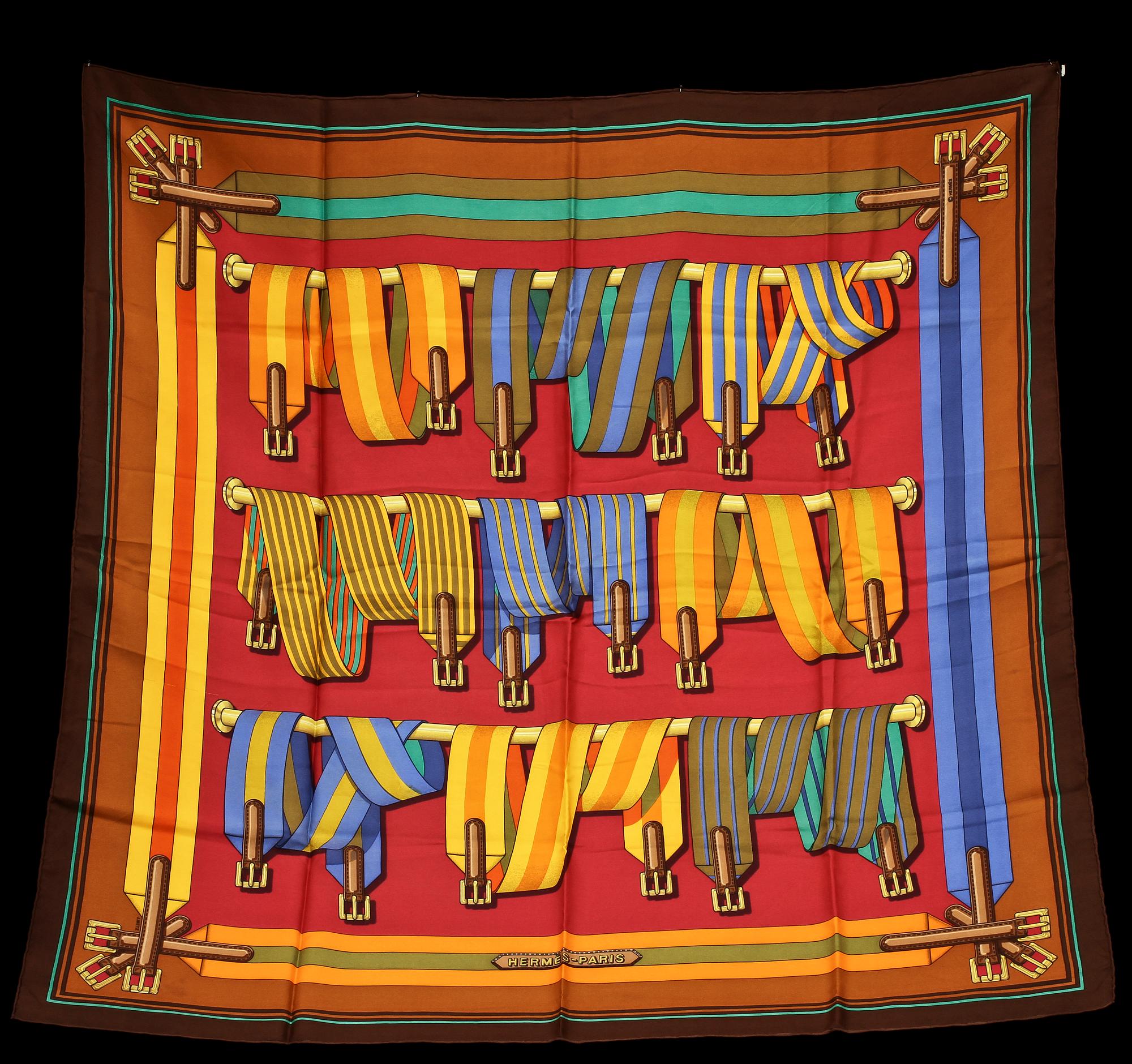 SCARF, siden, "Les Sangles", design Joachim Metz, Hermès, Paris.