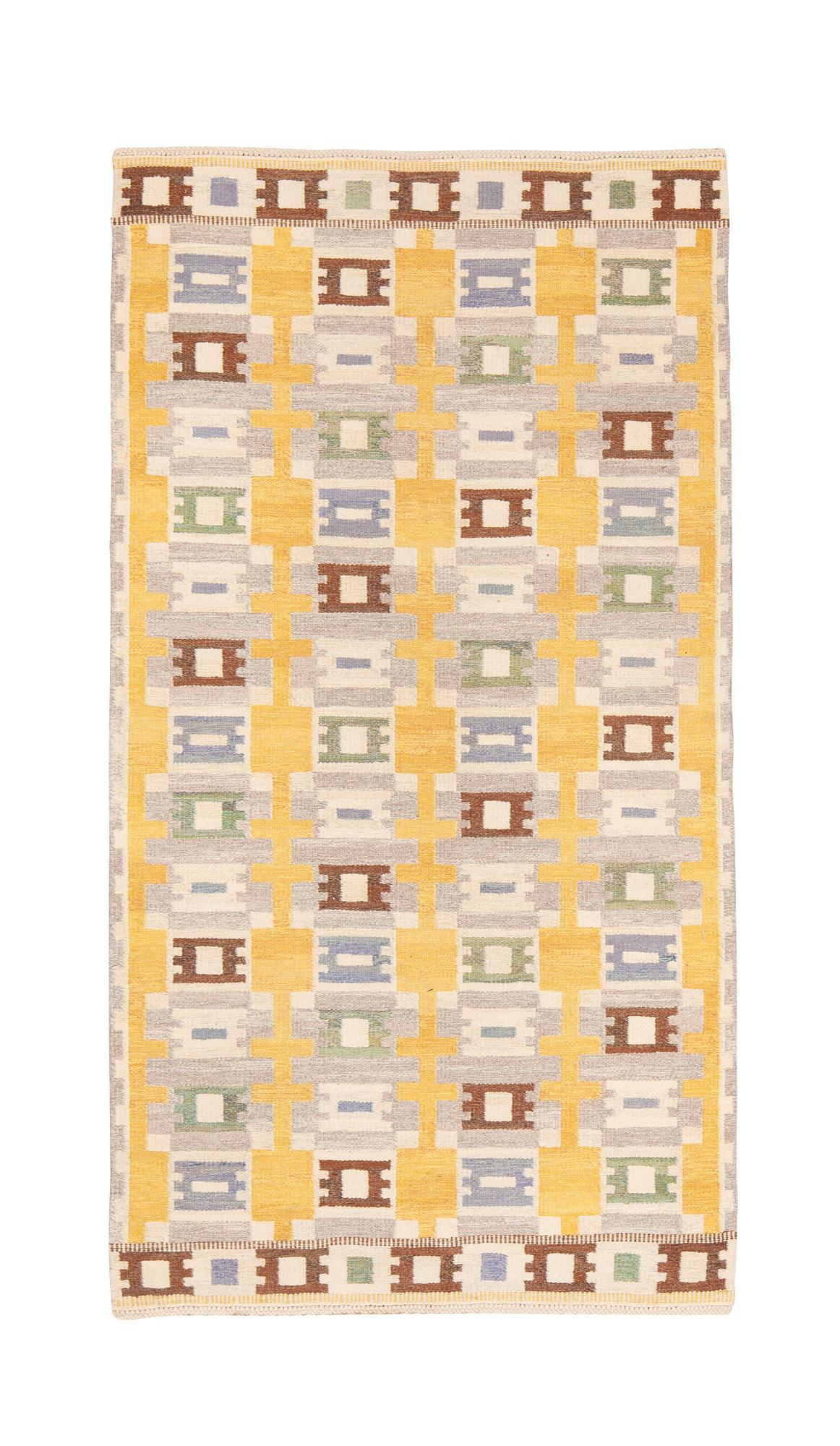 Ingrid Dessau, a carpet,"Vintergäck", flat weave, ca 247,5 x 143,5 cm, unsigned.