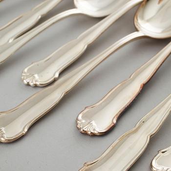 72 silver cutlery by C.G Hallberg, Stockholm, 20th century.