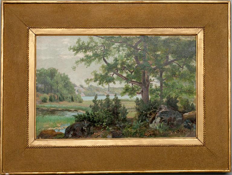 SEVERIN NILSON, olja på duk, signerad, märkt Knösö juli -93.