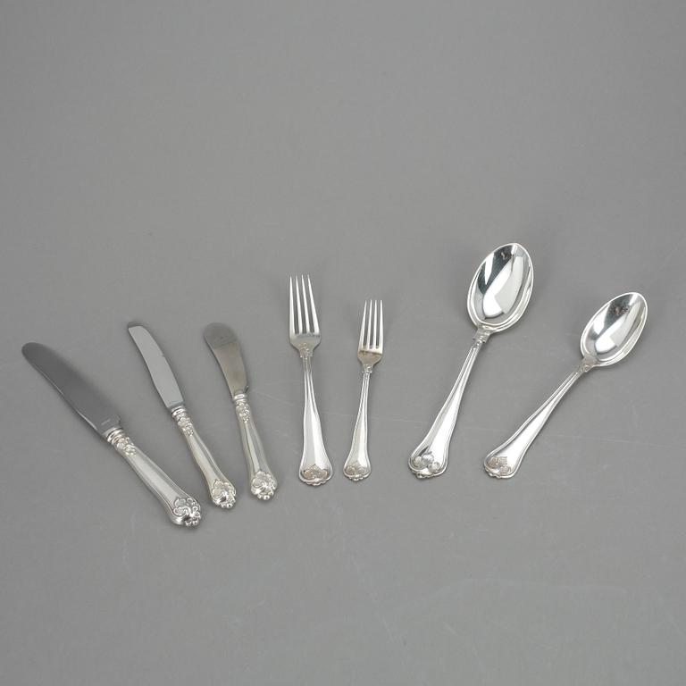 BESTICKSERVIS, 84 delar, silver, svenska importstämplar, 1900-tal. Vikt ca 1893g.