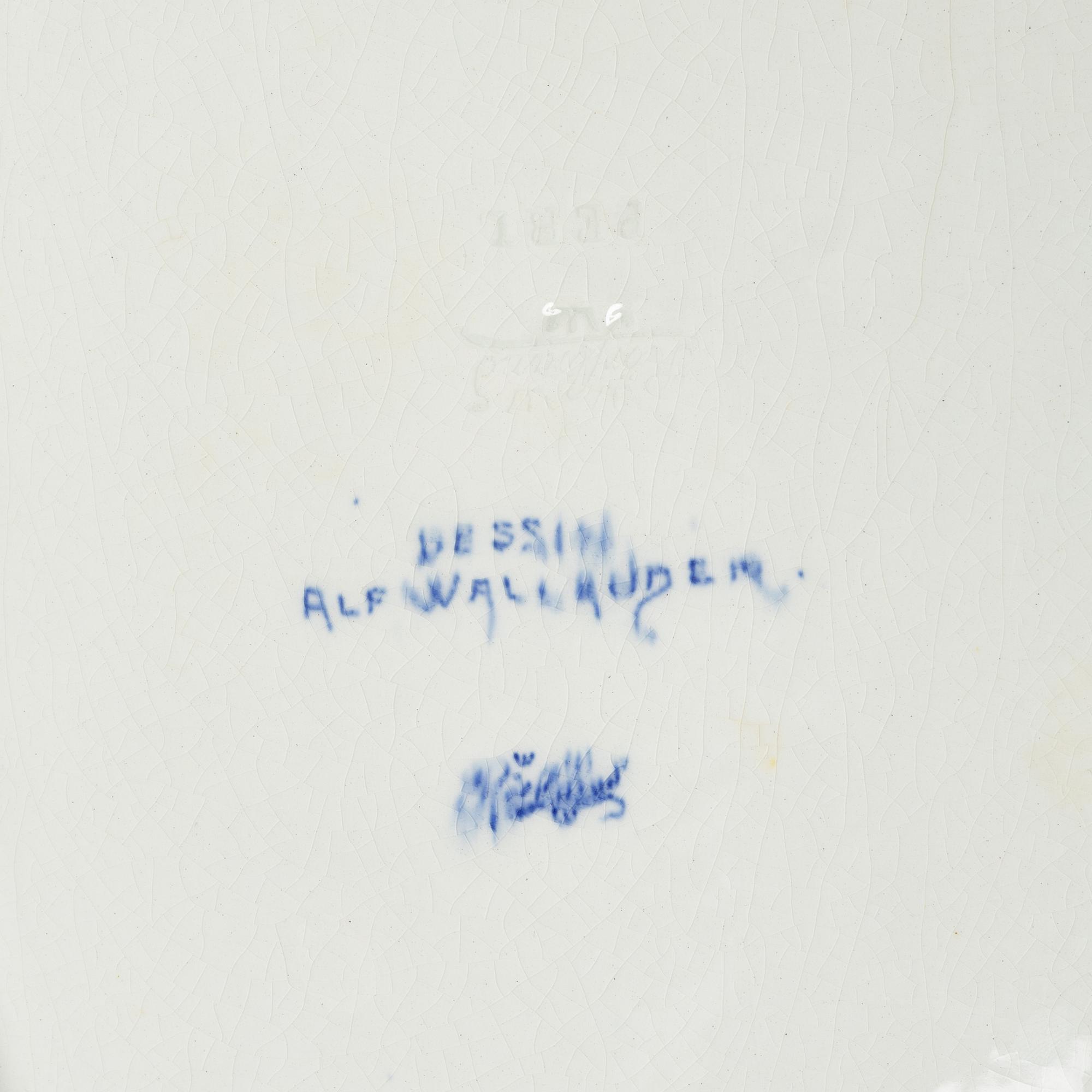 Alf Wallander, fish plates, 2 pcs, stoneware, Rörstrand, circa 1900.