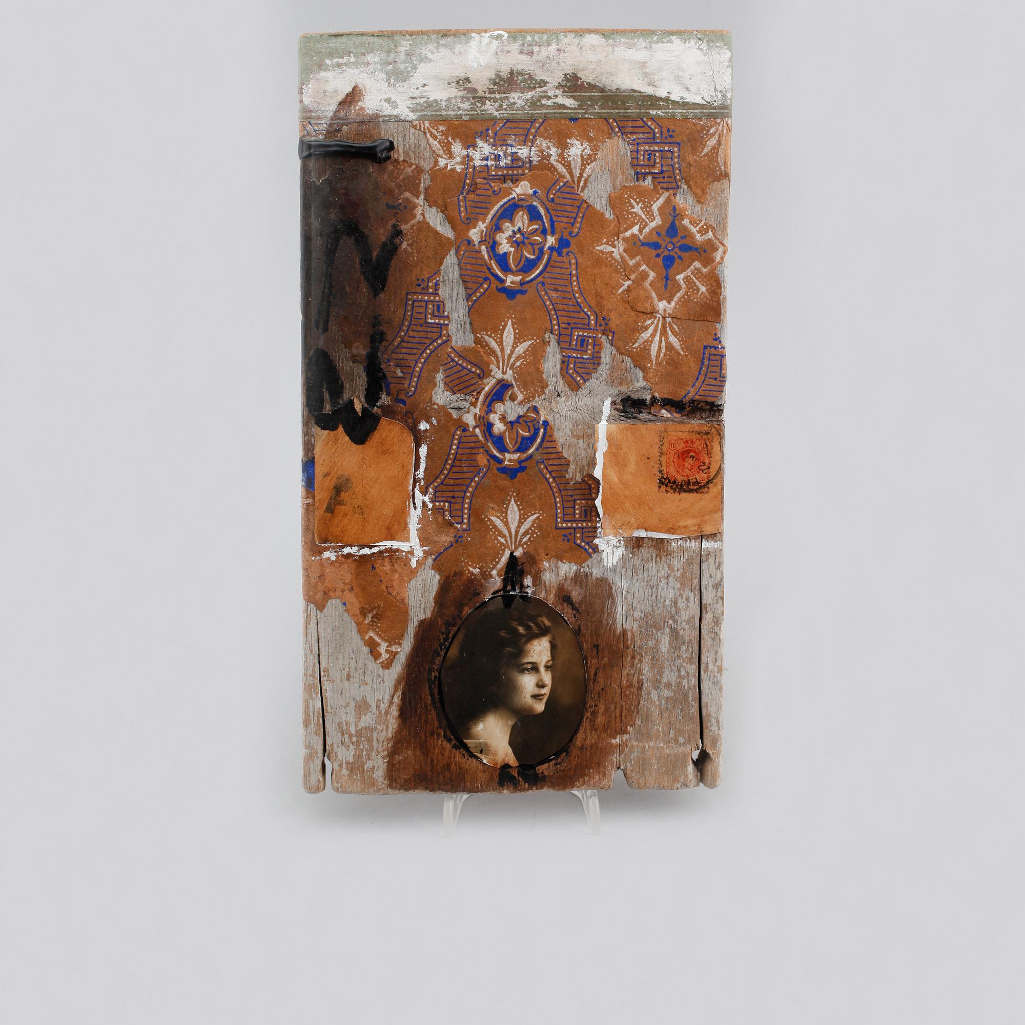 DAN NYGÅRDS, mixed media på trä, signerad a tergo.