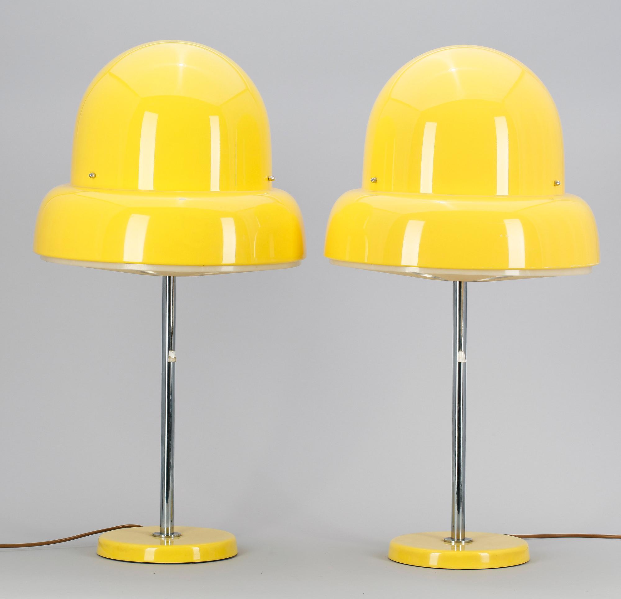 BORDSLAMPOR, ett par,  Bergboms, 1960-tal.
