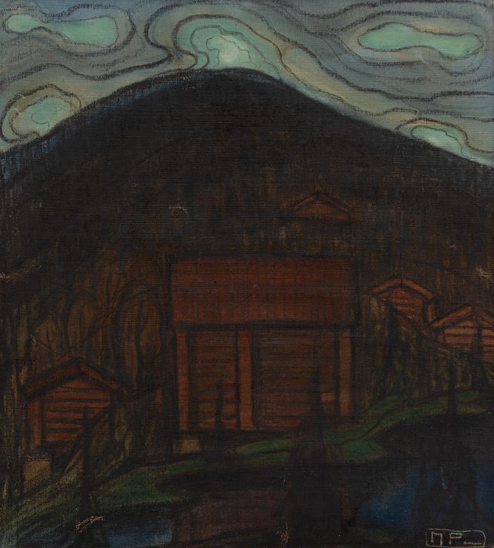 Maria Fröberg, Twilight over the Mountain Farm.