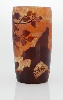 An Emile Gallé Art Nouveau cameo glass vase, Nancy, France.